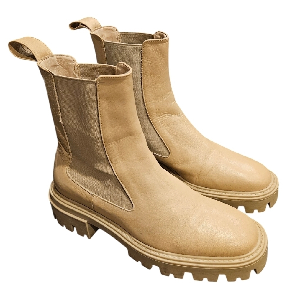 Zara Beige Chunky Boots Excellent Condition Chelsea Size 37 (7)